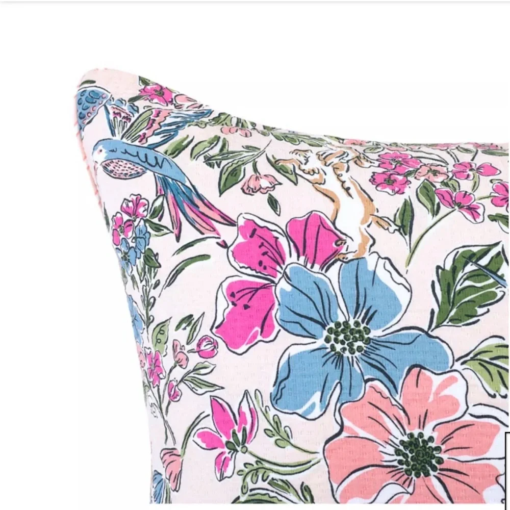 Kate Spade Curious Garden Comforter Set Full/Queen Pink Floral Cotton 3Pc